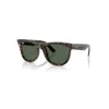 Ray Ban Wayfarer Reverse Sunglasses Dark Havana Frame Green Lenses 53-20 In Dark Havana