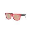 Ray Ban Sunglasses Unisex Wayfarer Reverse - Transparent Green Frame Gold Lenses 53-20 In Transparent Green