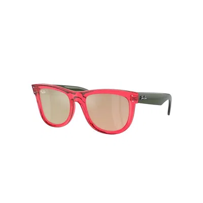 Ray Ban Sunglasses Unisex Wayfarer Reverse - Transparent Green Frame Gold Lenses 53-20
