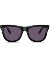 Ray Ban Wayfarer Reverse Sunglasses Black Frame Violet Lenses 53-20 In Black