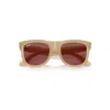 Ray Ban Wayfarer Reverse Sonnenbrillen Opal Beige & Honig Fassung Violett Glas 50-22 In Opal Beige & Honey