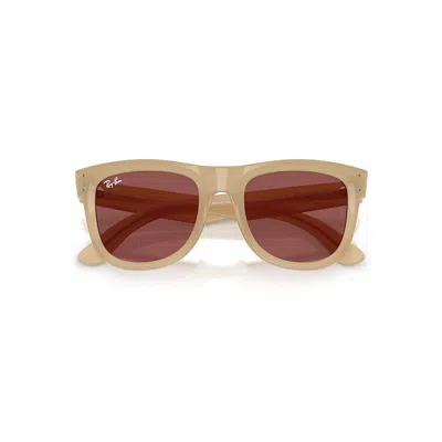 Ray Ban Wayfarer Reverse Sonnenbrillen Opal Beige & Honig Fassung Violett Glas 50-22 In Opal Beige & Honey