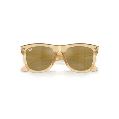 Ray Ban Wayfarer Reverse Sunglasses Opal Yellow Frame Gold Lenses 50-22