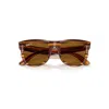 Ray Ban Wayfarer Reverse Sunglasses Striped Havana Frame Brown Lenses Polarized 50-22 In Striped Havana