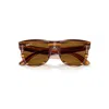 Ray Ban Wayfarer Reverse Sunglasses Striped Havana Frame Brown Lenses Polarized 53-20 In Striped Havana