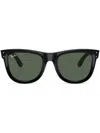 Ray Ban Wayfarer Reverse Tinted Sunglasses In Black