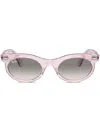 Ray Ban Wayfarer Sonnenbrille Mit Ovalem Gestell In Pink