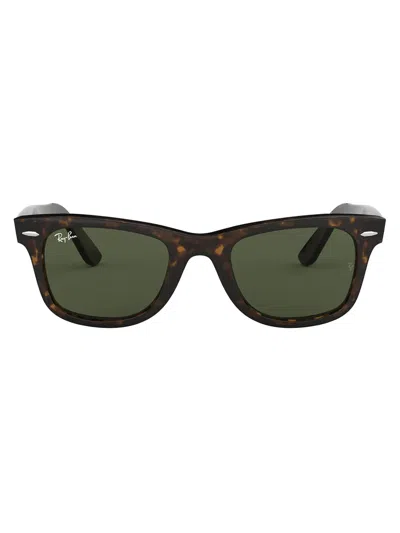Ray Ban Wayfarer Square-frame Sunglasses In Brown