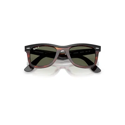 Ray Ban Wayfarer Street Neat Sunglasses Black On Havana Frame Green Lenses Polarized 52-22