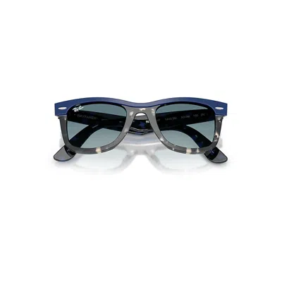 Ray Ban Wayfarer Street Neat Sunglasses Blue On Havana Frame Blue Lenses 52-22