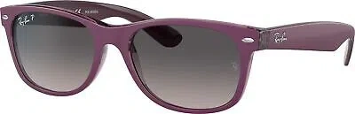Pre-owned Ray Ban Ray-ban Wayfarer Sunglasses, Matte Violet On Transparent Violet Frame, Grey In Grey Gradient