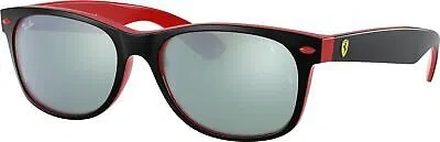 Pre-owned Ray Ban Ray-ban Wayfarer Sunglasses, Silver Frame, Light Green Mirror Silver Lens, 5 In Silver Mirror