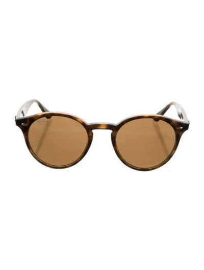 Pre-owned Ray Ban Wayfarer Tinted Sunglasses In Brown