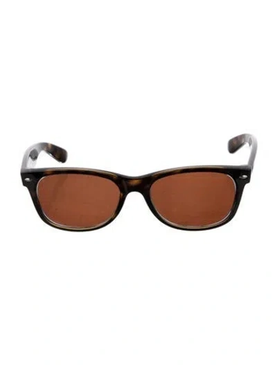 Pre-owned Ray Ban Wayfarer Tinted Sunglasses In Brown