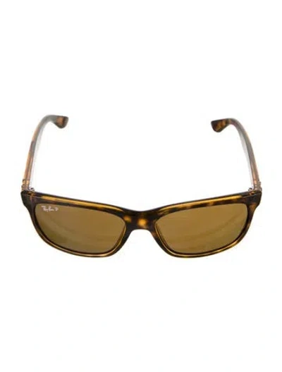 Pre-owned Ray Ban Wayfarer Tinted Sunglasses In Brown