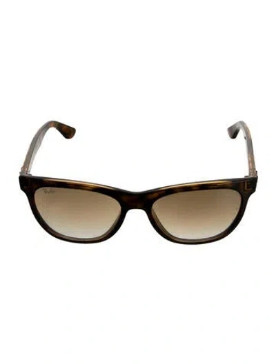 Pre-owned Ray Ban Wayfarer Tinted Sunglasses In Brown