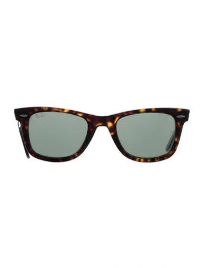 Pre-owned Ray Ban Wayfarer Tinted Sunglasses In Brown