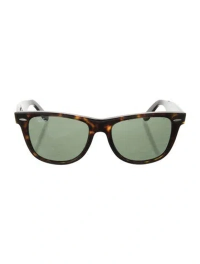 Pre-owned Ray Ban Wayfarer Tinted Sunglasses In Brown