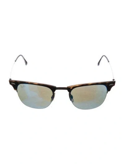 Pre-owned Ray Ban Wayfarer Tinted Sunglasses In Brown