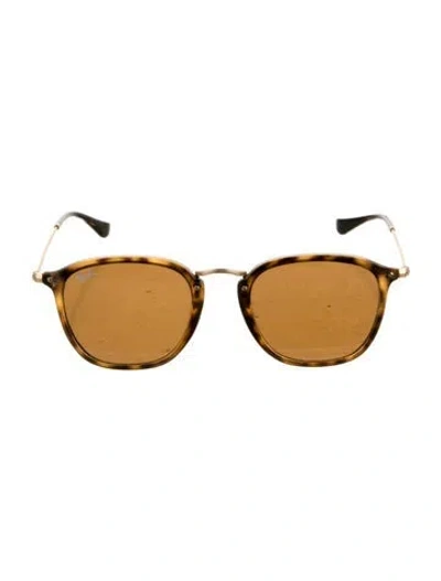 Pre-owned Ray Ban Wayfarer Tinted Sunglasses In Brown