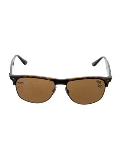 Pre-owned Ray Ban Wayfarer Tinted Sunglasses In Brown