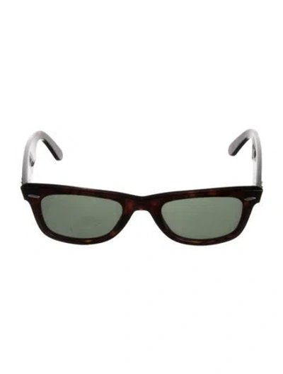 Pre-owned Ray Ban Wayfarer Tinted Sunglasses In Brown