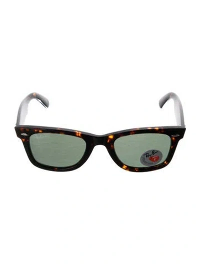 Pre-owned Ray Ban Wayfarer Tinted Sunglasses In Brown