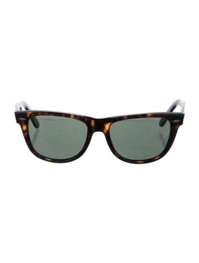 Pre-owned Ray Ban Wayfarer Tinted Sunglasses In Brown