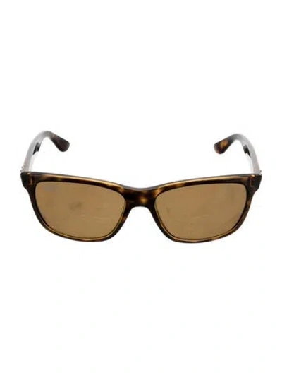 Pre-owned Ray Ban Wayfarer Tinted Sunglasses In Brown