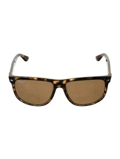 Pre-owned Ray Ban Wayfarer Tinted Sunglasses In Brown
