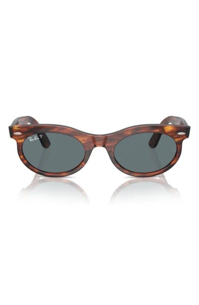 Ray Ban Wayfarer Transitions 50mm Oval Sunglasses In Striped Havana