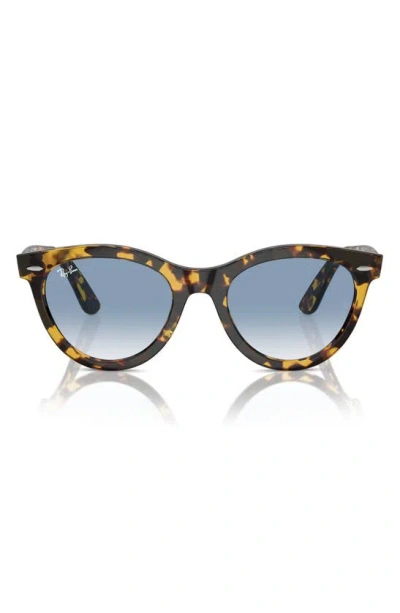 Ray Ban Wayfarer Way Sunglasses Yellow Havana Frame Blue Lenses 54-21