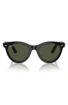 Ray Ban Wayfarer Way Sunglasses Black Frame Green Lenses 54-21 In Black