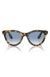 Ray Ban Wayfarer Way 54mm Oval Sunglasses In Brown/blue Gradient