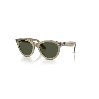 Ray Ban Sunglasses Unisex Wayfarer Way Change Holiday Limited - Photo Striped Grey Frame Green Lenses 51-21 In Grau Gestreift Selbsttönend