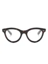 Ray Ban Wayfarer Way Round-frame Glasses In Brown
