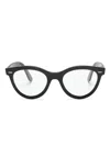 Ray Ban Wayfarer Way Round-frame Sunglasses In Black