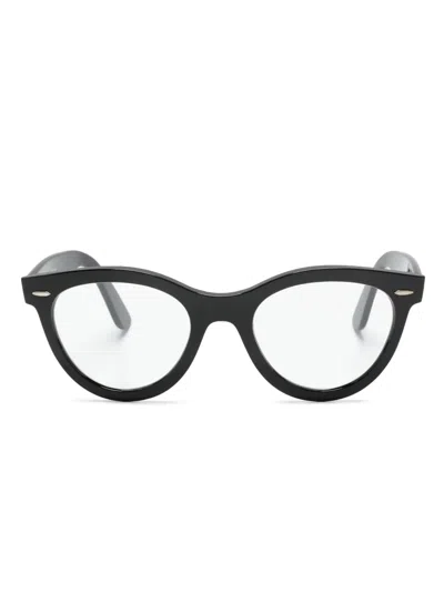 Ray Ban Wayfarer Way Round-frame Sunglasses In Black