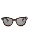 Ray Ban Wayfarer Way Round-frame Sunglasses In Brown