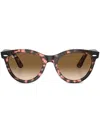 Ray Ban Wayfarer Way Round-frame Sunglasses In Pink