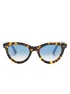 Ray Ban Wayfarer Way Round-frame Sunglasses In Schwarz