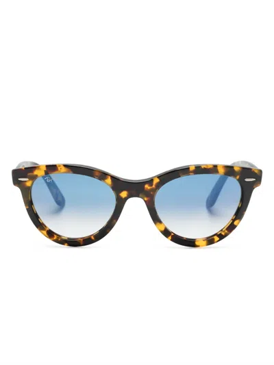 Ray Ban Wayfarer Way Round-frame Sunglasses In Schwarz