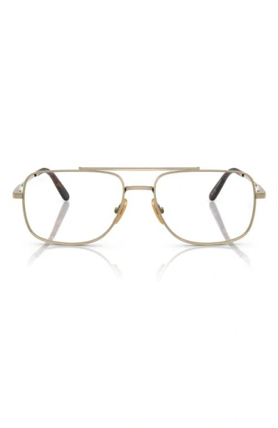 Ray Ban Ray-ban William Titanium 56mm Square Optical Glasses In Gold Flash