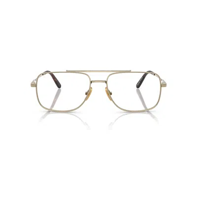 Ray Ban William Titanium Optics Eyeglasses Arista Gold Frame Clear Lenses Polarized 58-17