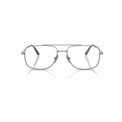 Ray Ban William Titanium Optics Eyeglasses Silver Frame Clear Lenses Polarized 58-17