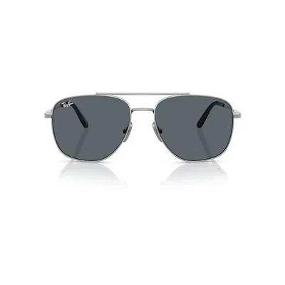 Ray Ban William Titanium Sonnenbrillen Silber Fassung Blau Glas 59-17 In Silver