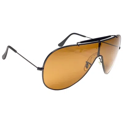 Pre-owned Ray Ban Wings Ii Black Frame Brown Amber Lenses B&l Usa 80's Sunglasses
