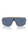 RAY BAN WINGS III 36MM SQUARE WRAP SHIELD SUNGLASSES