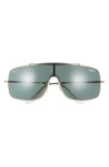 Ray Ban Wings Iii 36mm Square Wrap Shield Sunglasses In Gold Flash