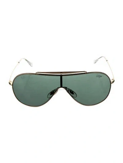 Pre-owned Ray Ban Wings Shield Sunglasses In Gold